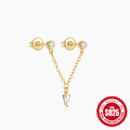 Five-Point Star Tassel 925 Sterling Silver Threader Earrings — wearable scale detail — jewelry finish and design detail