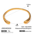 18K Gold-Plated Stainless Steel Hammered Cuff Bracelet — material detail — jewelry finish and design detail