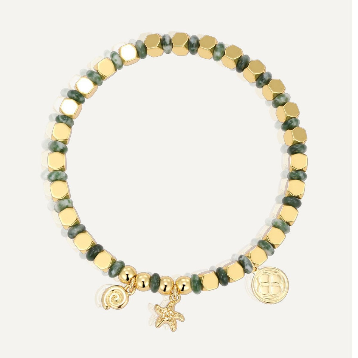 B0258Vintage Handmade Swirl Starfish Beaded Bohemian Bracelet