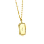 N0046 Gold-plated26Letter Square Necklace for Women, Simple Design English Choker Jewelry