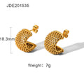 Openwork 18K Gold-Tone Stainless Steel Stud Earrings with gold-tone stainless steel construction