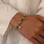 B0272 Chalcedony Blue Shell Beaded Fashion Trend Sailboat Bracelet