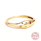 S925Sterling Silver Twelve Constellations Star Diamond Women's Ring Ring Creative Style Ring