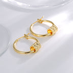 E0787 Korean Style Simple Fashion Trendy Design Earrings for Women Copper Gold Plated Small Waist Hoop Earrings