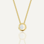 S925 Silver Minimalist Round Necklace With Collarbone Chain Pendant
