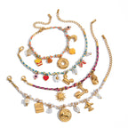 Alphabet Fruit Stainless Steel Pearl Bracelet Non-Fading Jewelry