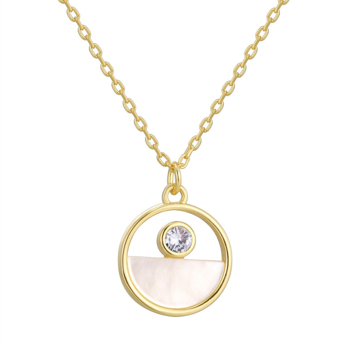 S925 Silver Ruyi Buckle Necklace With Mother Of Pearl