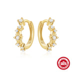 S925Sterling Silver Rainbow Colorful Star Moon Earrings Hoop Daily Wear Diamond-Studded Ear Clips Ear Jewelry for Women