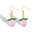 E0259 Cute Girly Pink Peach Ear Hooks for Women Fashion Sweet Energetic Earrings