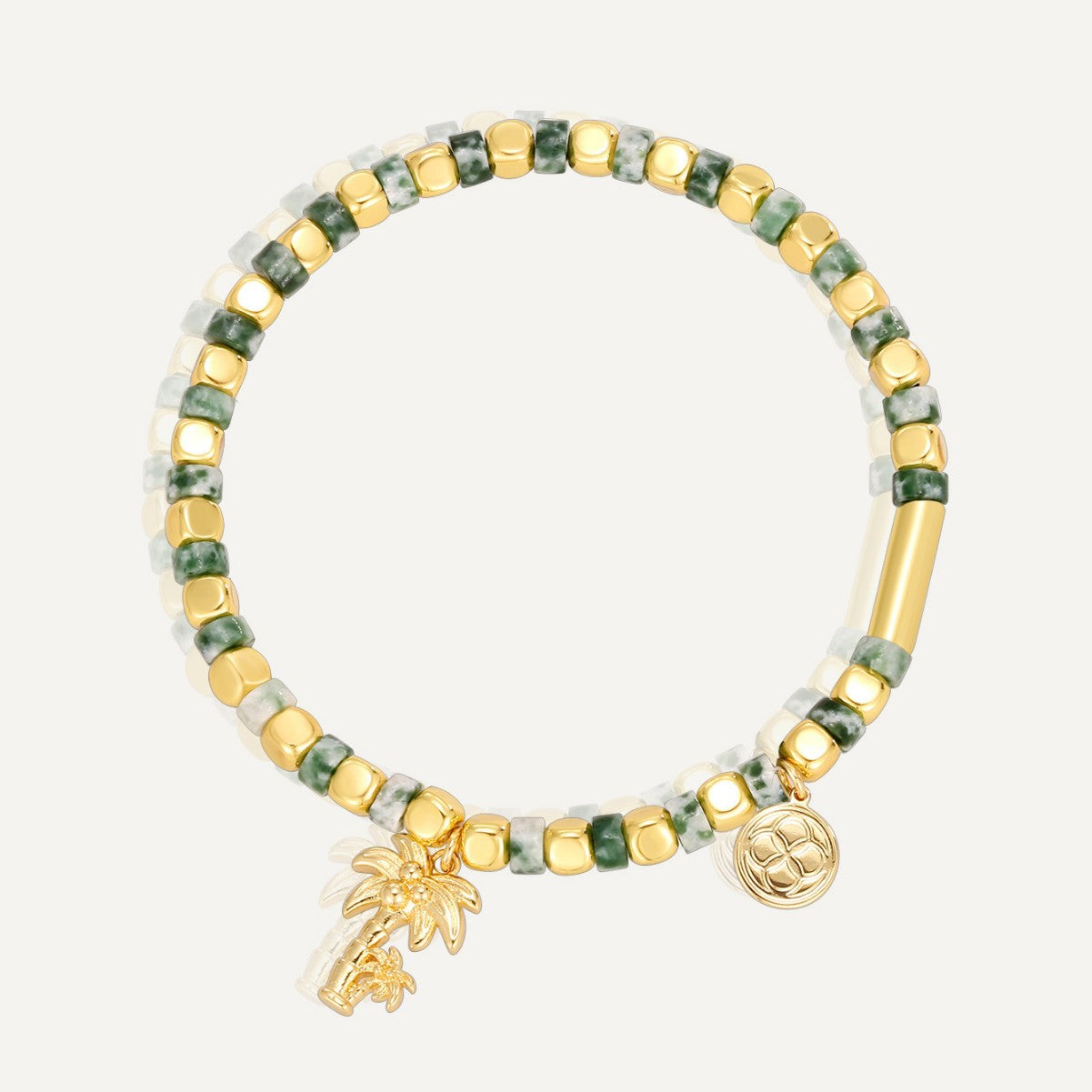 CYB0234 Copper plating14k Golden Coconut Tree Beach Bohemian Vacation Design Bracelet