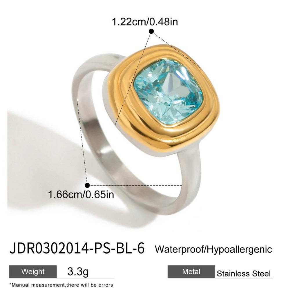 Golden Bean Pearl Necklace Jewelry Stainless Steel Natural Stone Ring