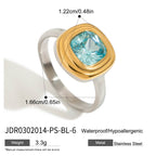 Golden Bean Pearl Necklace Jewelry Stainless Steel Natural Stone Ring