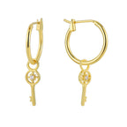 E0831 Creative Design Earrings for Women with Zircon Key Pendant Earrings
