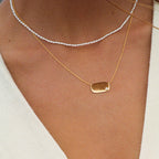 S925 Sterling Silver Irregular Initial Collarbone Necklace With Pearl
