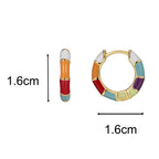 E0549 Sweet Cool Style Bamboo Joint Colorful Epoxy Earrings for Women Simple Copper Ear Clips Wholesale
