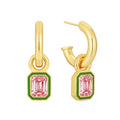 Gold-Plated Brass Geometric Pink CZ Earrings for private-label fashion jewelry buyers