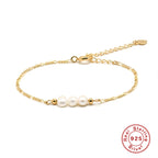 S925 Sterling Silver Imitation Pearl Bracelet With Eco Plating