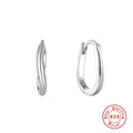 Two-Tone Wave Crystal 925 Sterling Silver Hoop Earrings — decorative detail — jewelry finish and design detail