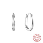 S925Sterling Silver Curved Wave Two-tone Diamond-studded Earrings Hoop Earrings Classic Hot-selling Trendy Ear Jewelry Earrings