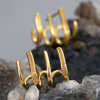 E0469 New Retro Fashion Irregular Ear Hook Women's Copper Gold-Plated Design Earrings