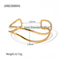 18K Gold-Plated Brass Sculptural Asymmetric Bracelet with Statement Detail with a sculptural design profile