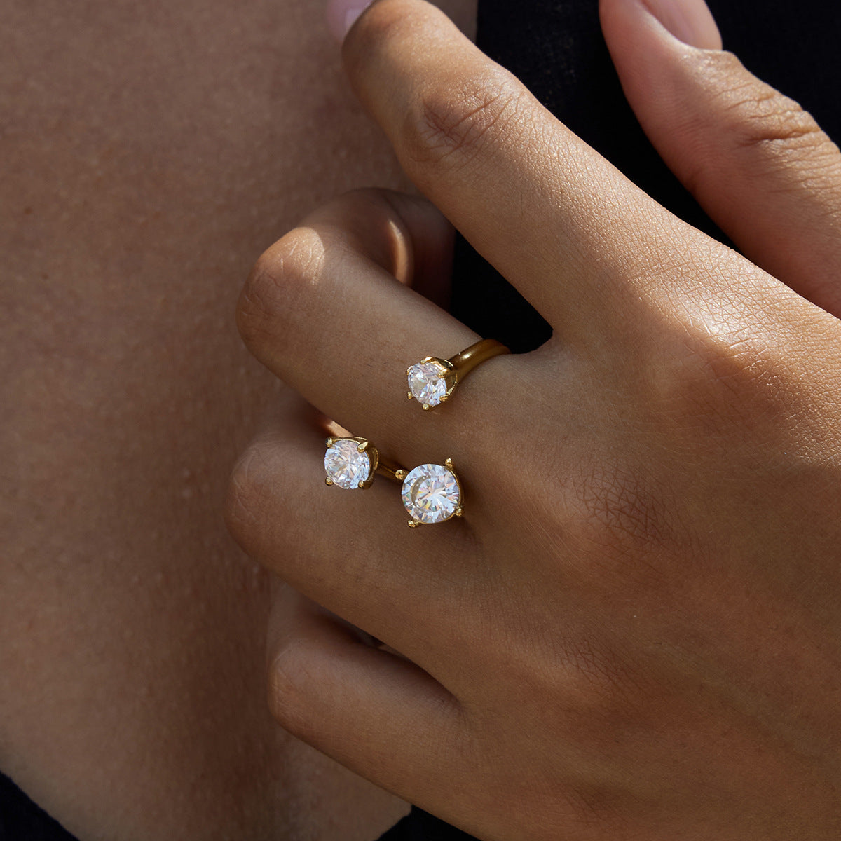 2H Zircon Ring Non-Fading Stainless Steel Ring ring