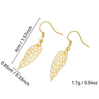 E0209 Bohemian Feather Wing Hollow Ear Hook Women's Fashion Gold-Plated Earrings