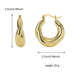 E0486 Fashionable Simple Versatile Earrings for Women Brass Gold-Plated Geometric Irregular Hoop Earrings