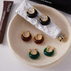 Maillard Autumn and Winter Resin Earrings Stainless Steel Ear Buckle Ear Jewelry