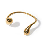 18k Gold Stainless Steel Asymmetric Open Bracelet Trendy Versatile Jewelry