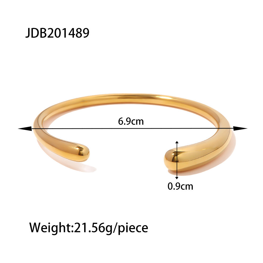 Fashion Design Style18K Stainless Steel Smooth Open Bracelet Electroplated Women's Product