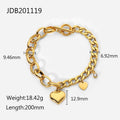18K Gold-Plated Stainless Steel Heart Cubic Zirconia Cuban Link Bracelet — jewelry construction