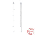 Pentagram Zircon Tassel 925 Sterling Silver Threader Earrings — decorative detail — jewelry finish and design detail