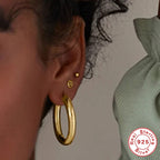 S925Sterling Silver Diamond-Encrusted Devil's Eye Flat Head Threaded Piercing Cartilage Earrings Snake Smiley Face Ear Bone Studs for Women