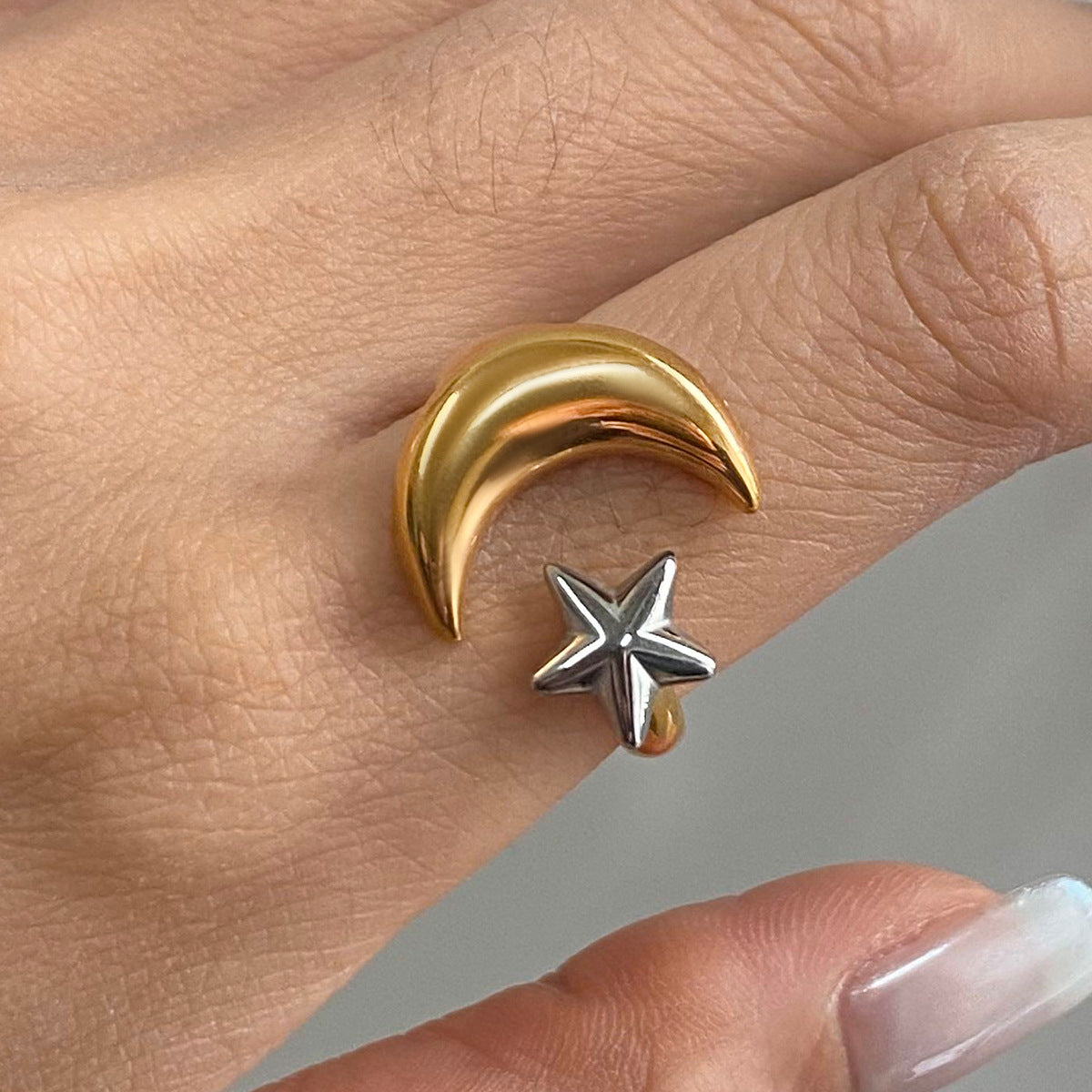 2H Star Ring Women's Design Ring Stainless Steel Non-Fading ring
