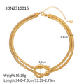 Gold-Plated Stainless Steel Layered Necklace with Chain Detail — jewelry construction