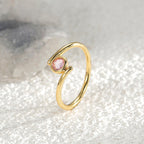 R0230 New Style Pink Zircon Ring for Women, Irregular Design Ring