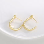 E0656 Korean Style Dongdaemun Epoxy Heart Earrings for Women Fashion Gold-Plated Zirconia Earrings