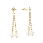 E0342 Fashion Pearl Tassel Earrings Hexagram Earrings for Women Trendy Star