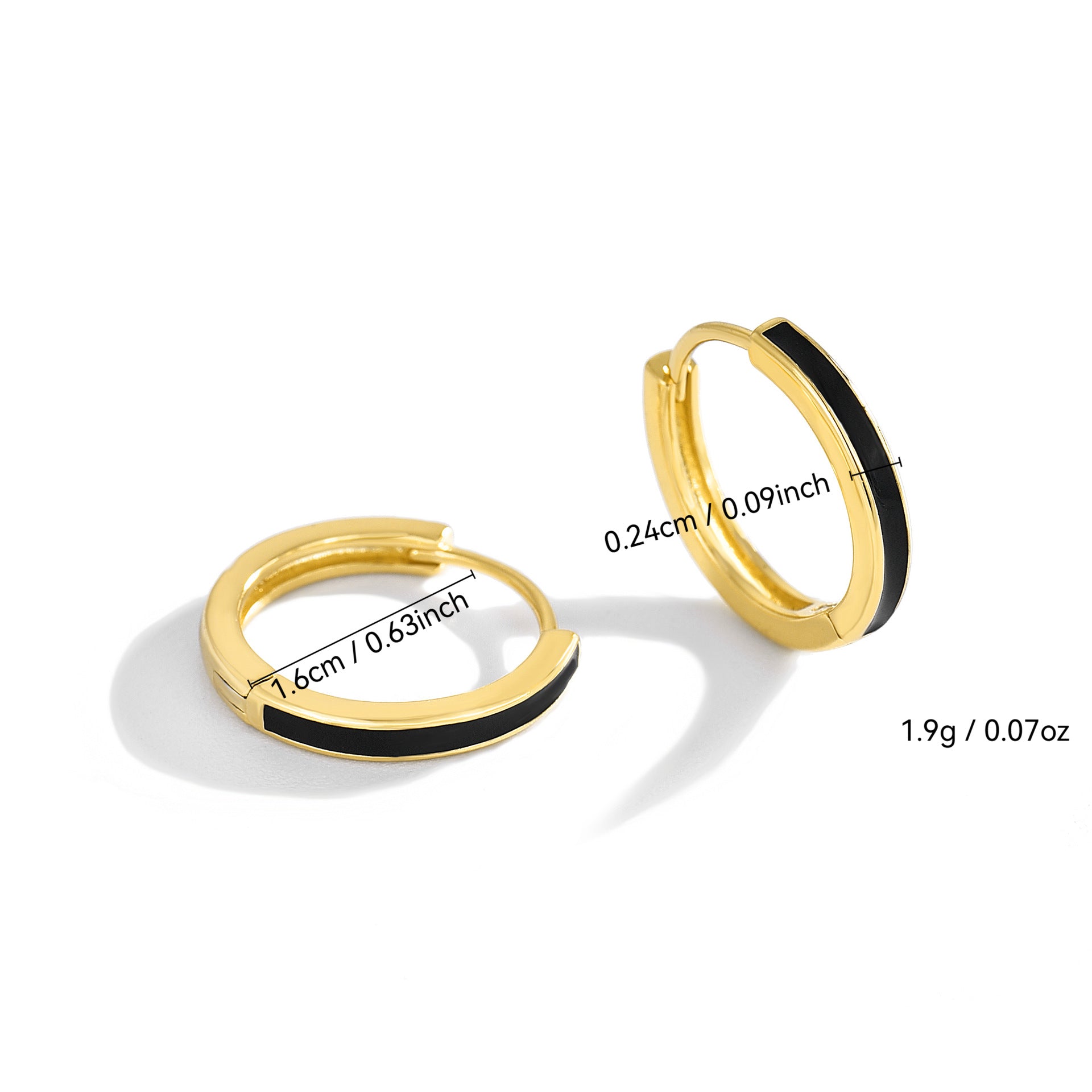 E0228Brass Gold-Plated Handmade Enamel Simple Daily Round Epoxy Earrings for Women