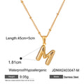 Gold-Plated Stainless Steel Initial Pendant Necklace — collection view — jewelry finish and design detail