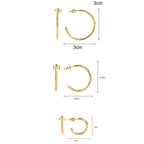 E0266 Various Sizes Round Shape C Hoop Earrings Semi-Open Large Hoop Trendy Women's Jewelry