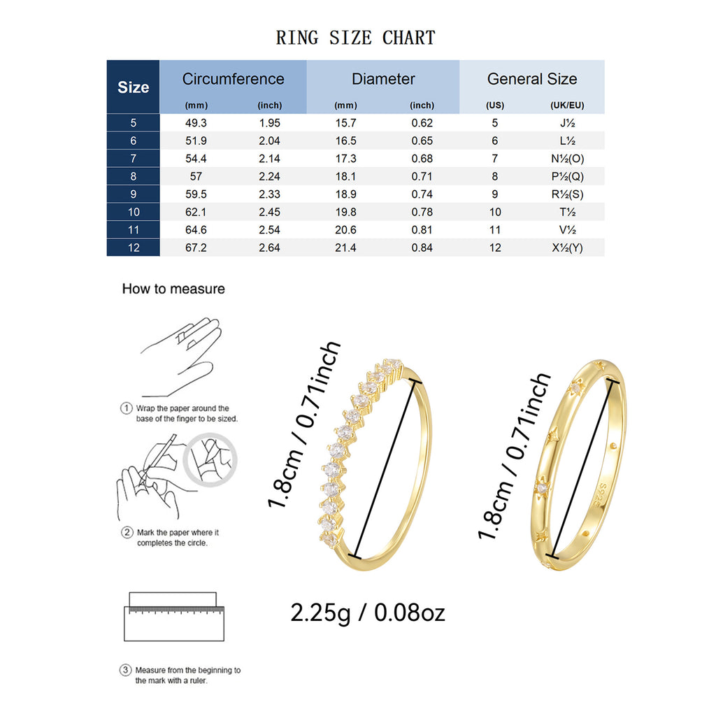 SR0051 S925Silver Minimalist Girl Retro Artistic Slim Couple Rings Inlaid with Zirconia
