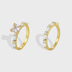 R0531 Fashion Small Zirconia Ring for Women Brass Gold-Plated Simple Set Ring