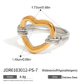 Gold-Plated Stainless Steel Ring with Heart Cubic Zirconia Detail — alternate product view — jewelry finish and design detail