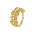 Gold-Plated Shell Pearl Cubic Zirconia Ring — surface finish detail