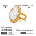 Baroque Pearl Stainless Steel Ring in Gold-Tone with gold-tone stainless steel construction