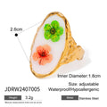 Gold-Plated Stainless Steel Floral Ring — product styling — jewelry finish and design detail