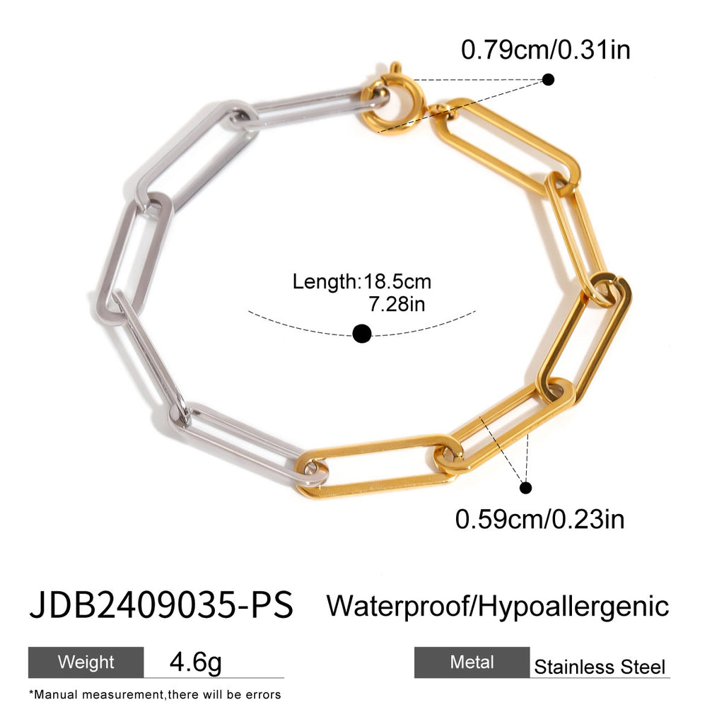 Stainless Steel Color Block Necklace Collarbone Chain Plain Circle Chain Jewelry