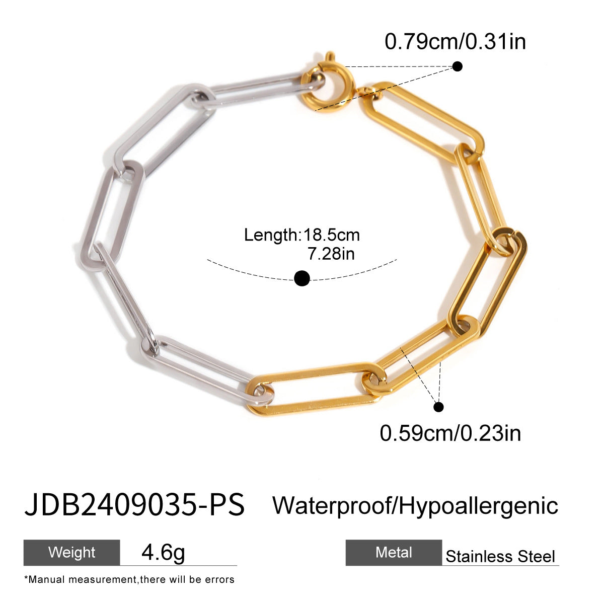 Stainless Steel Color Block Necklace Collarbone Chain Plain Circle Chain Jewelry